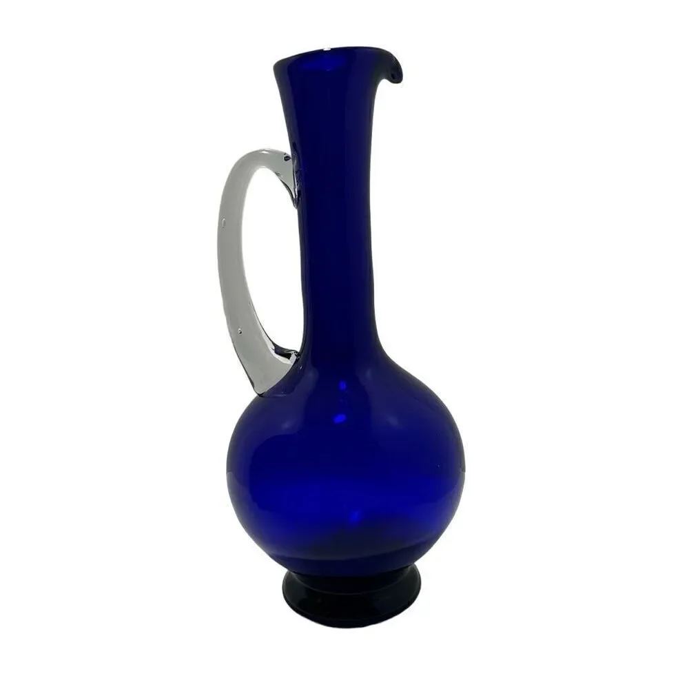Vtg Handmade Glass Pitcher 12